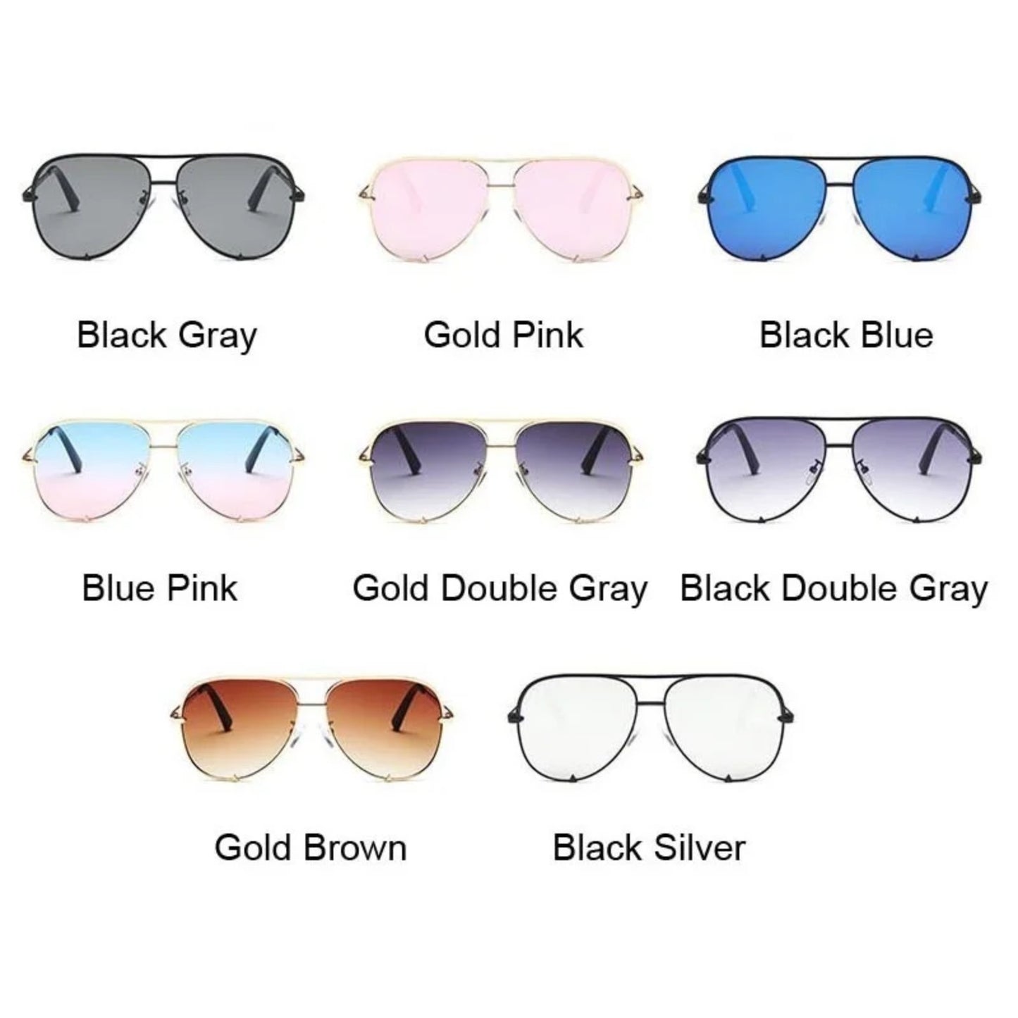 Alloy Aviator Gradient Mirror Sunglasses