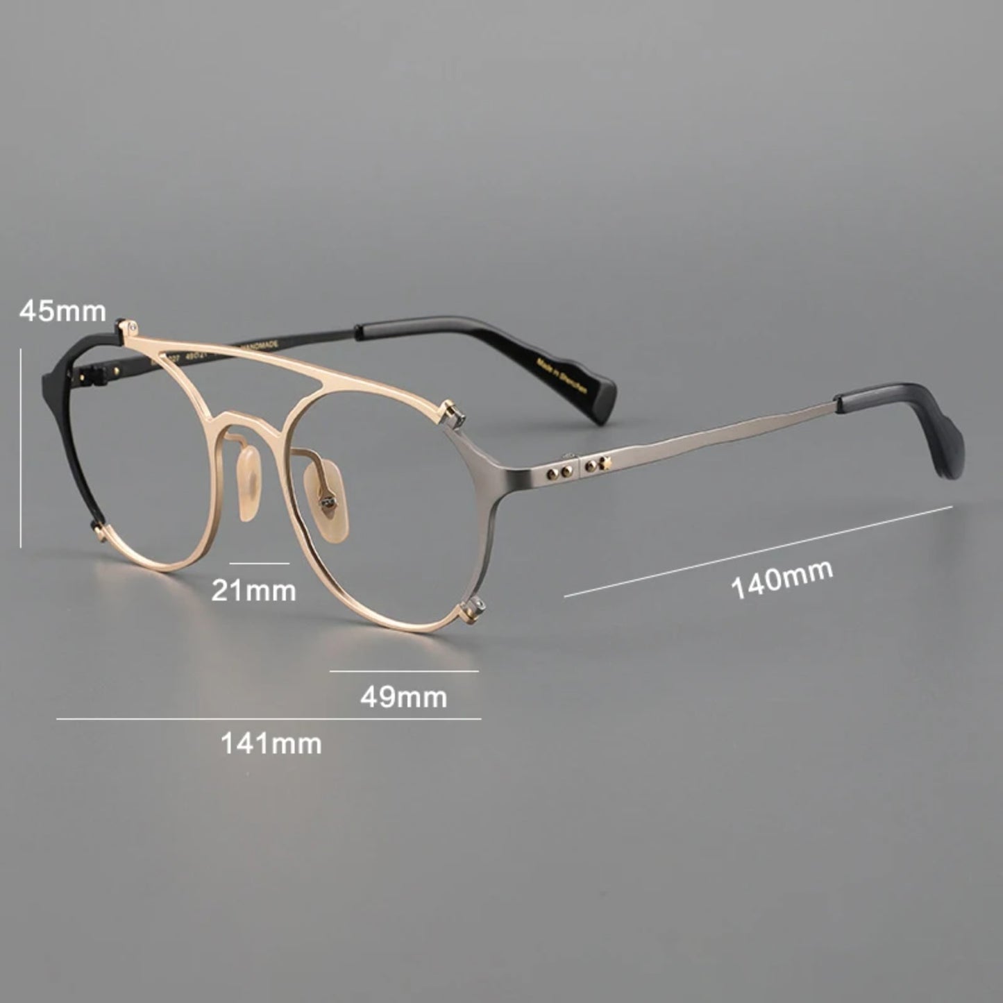 Japanese Titanium Browline Pilot Eyeglasses