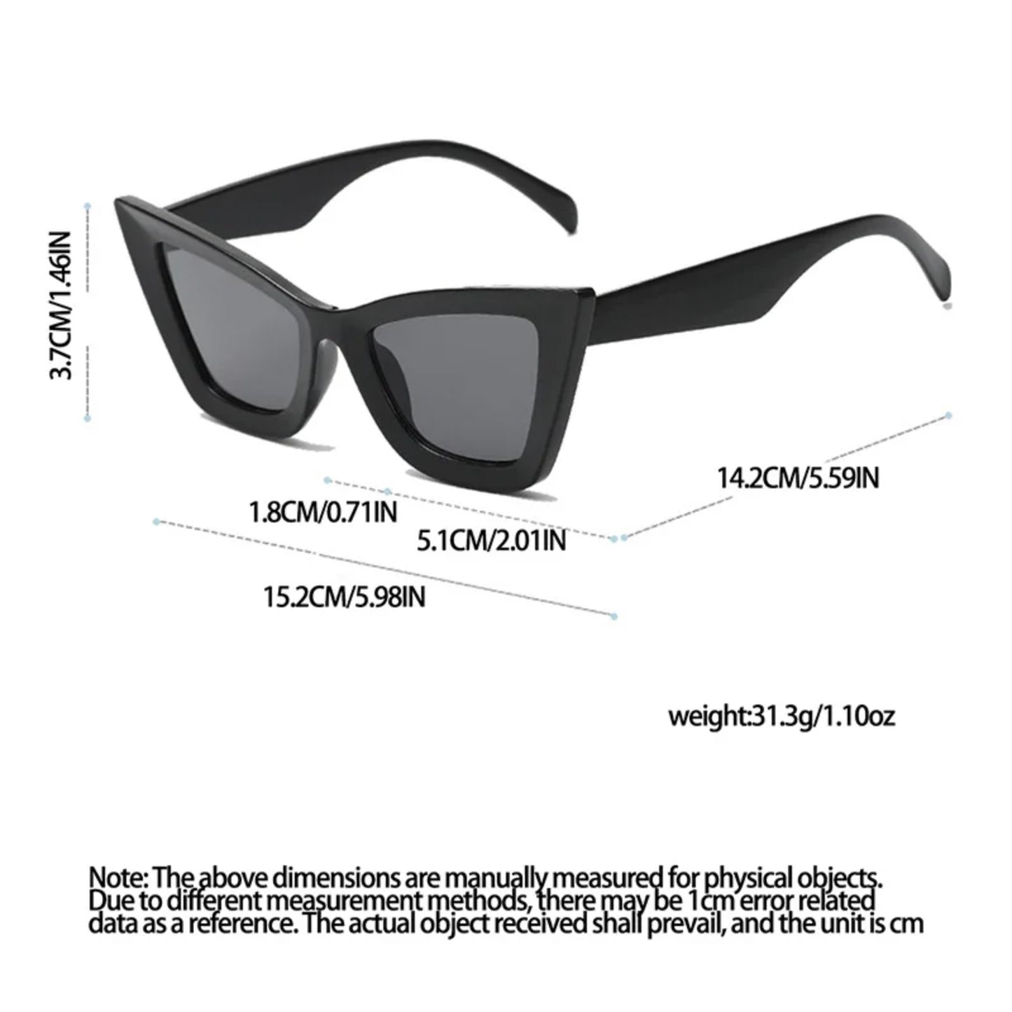 Plastic Oversized Cat Eye Sunglasses
