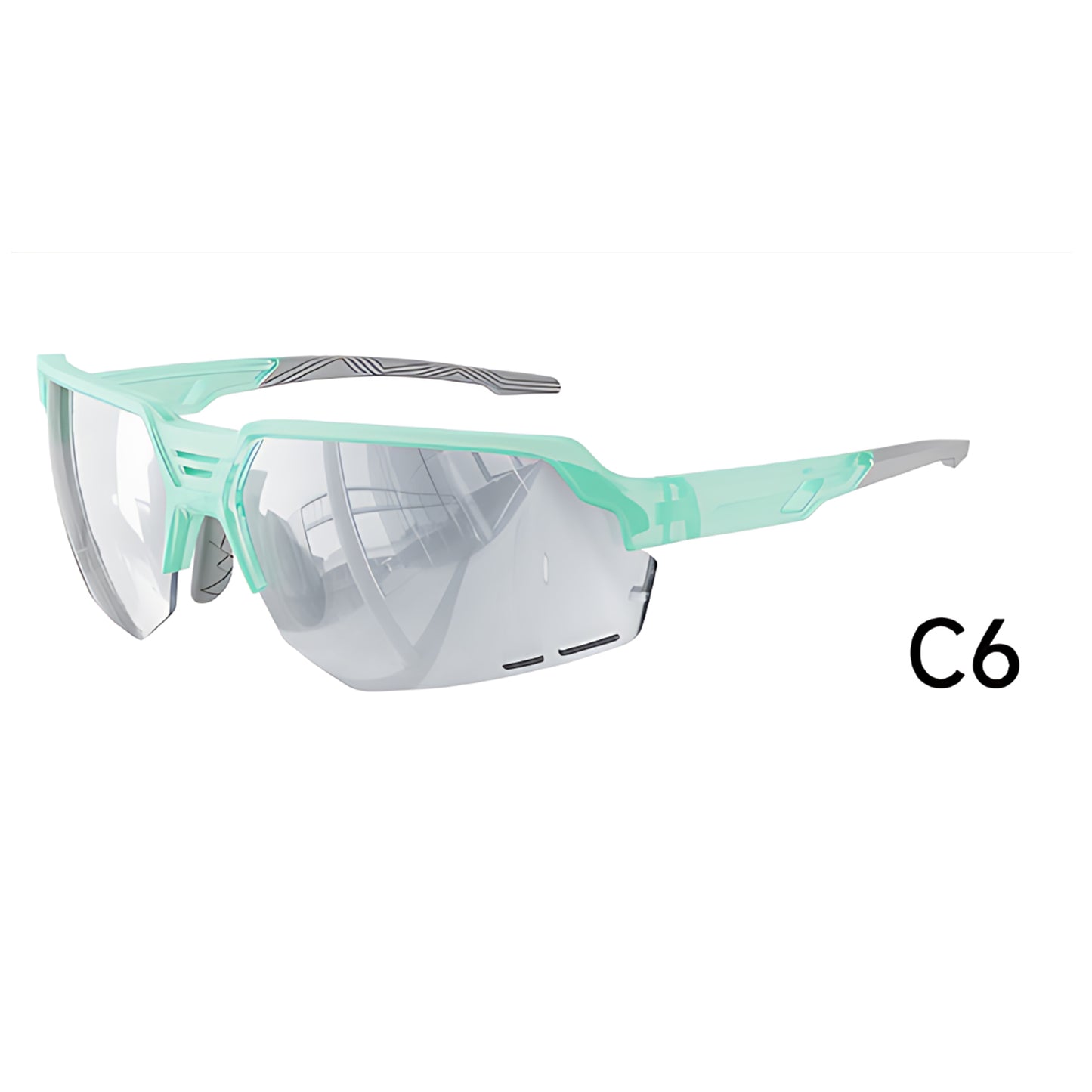 TR90 Half-Rim Sports Sunglasses with PC Lens for Cycling and Outdoor Training