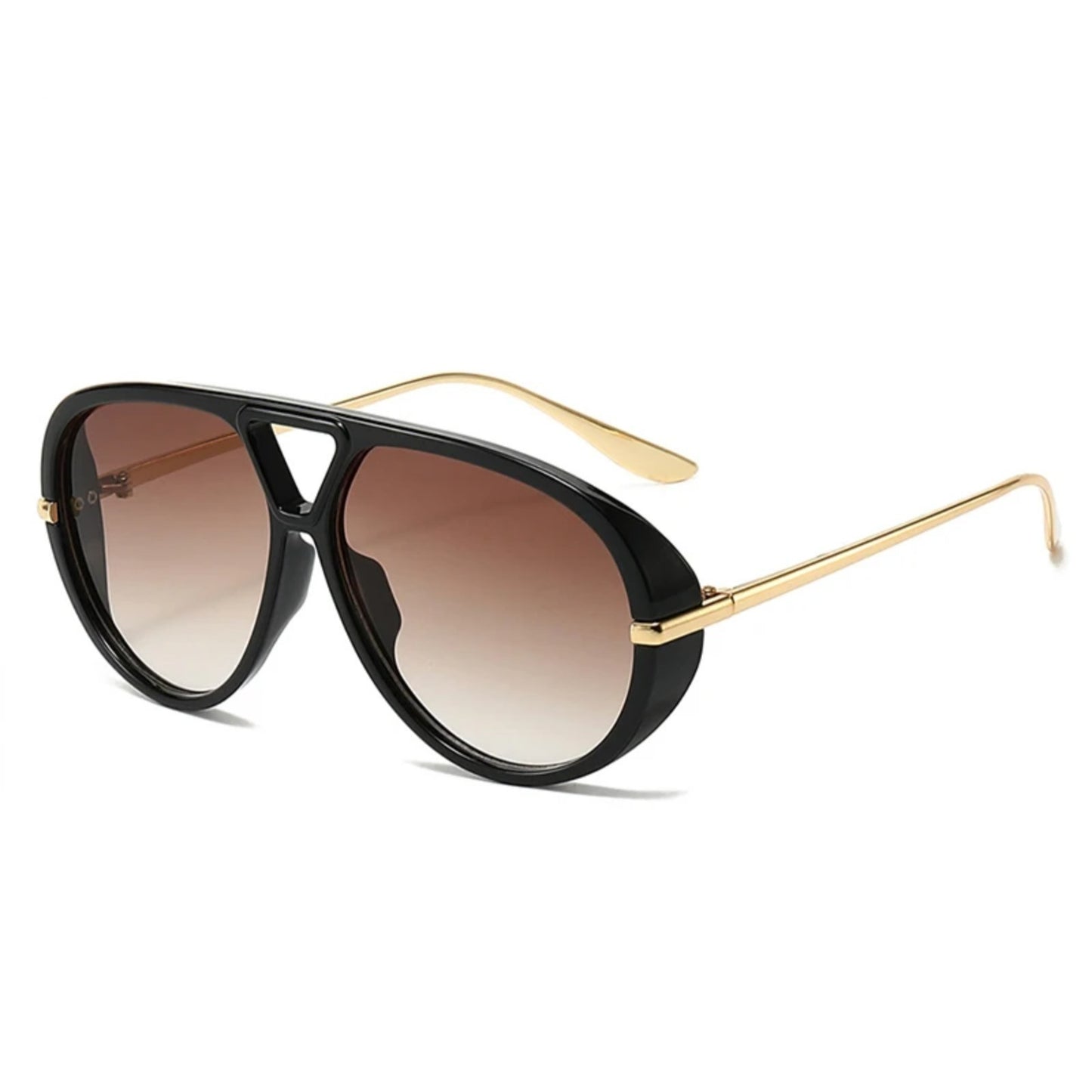 Alloy Oversized Double-Bridge Gradient UV400 Sunglasses