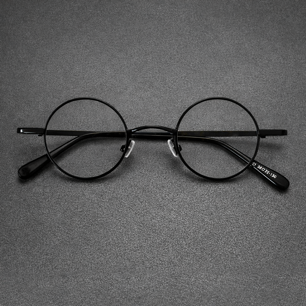 Vintage 38mm Small Round John Lennon Style Metal Eyeglass Frames with Spring Hinges
