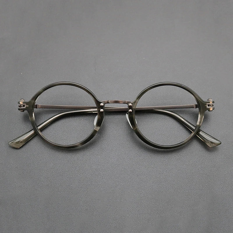 Titanium Acetate Round Eyeglasses