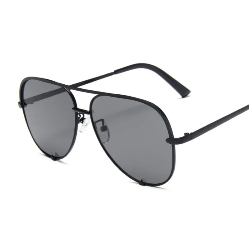 Alloy Aviator Gradient Mirror Sunglasses
