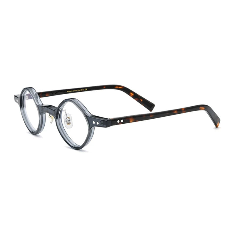 Acetate Patchwork Round Prescription Eyeglasses