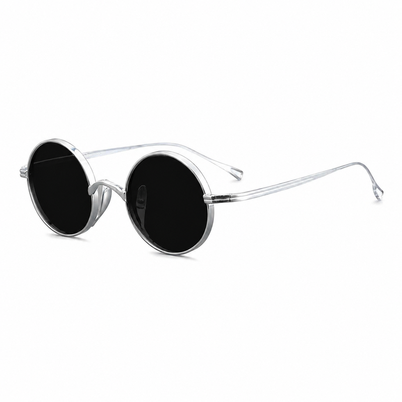 Ultra-Light Pure Titanium Polarised Sunglasses in a Vintage Small Round Style