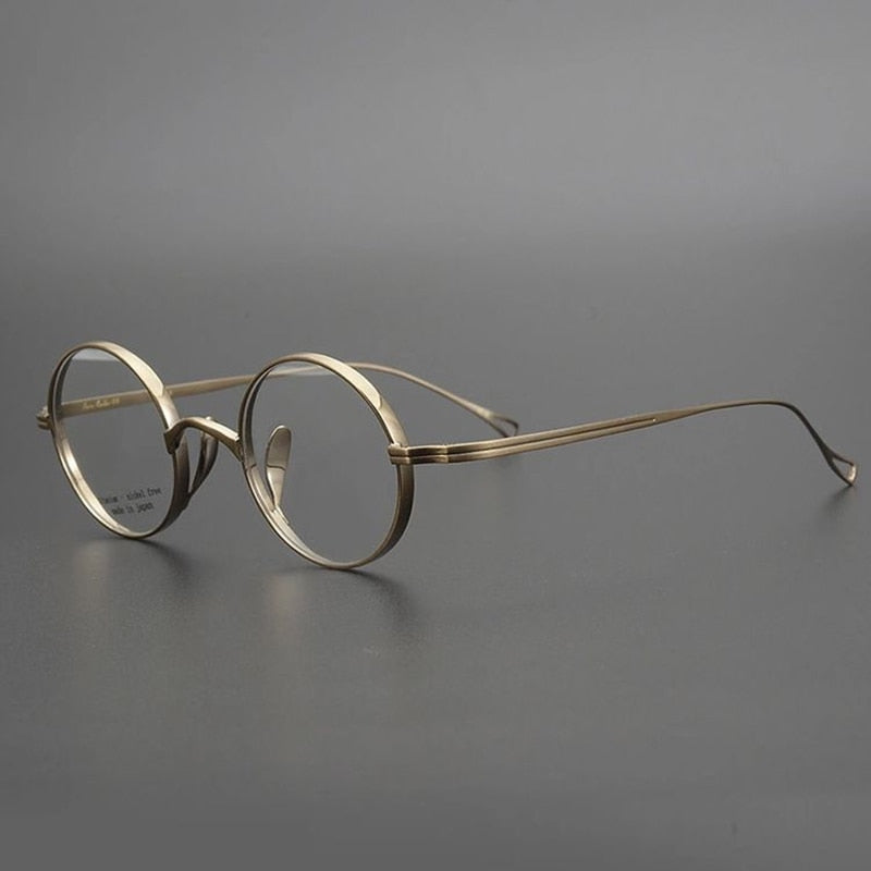 Japanese Handmade Titanium Retro Round Prescription Glasses Frame