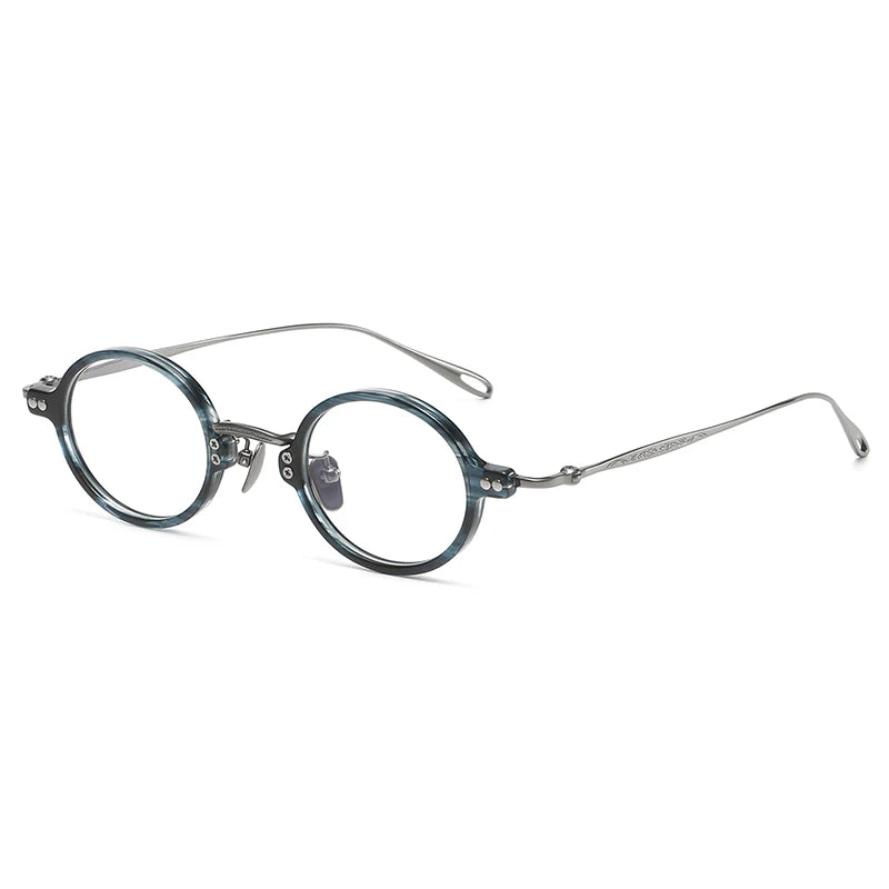 Petite Titanium Acetate Round Eyeglasses