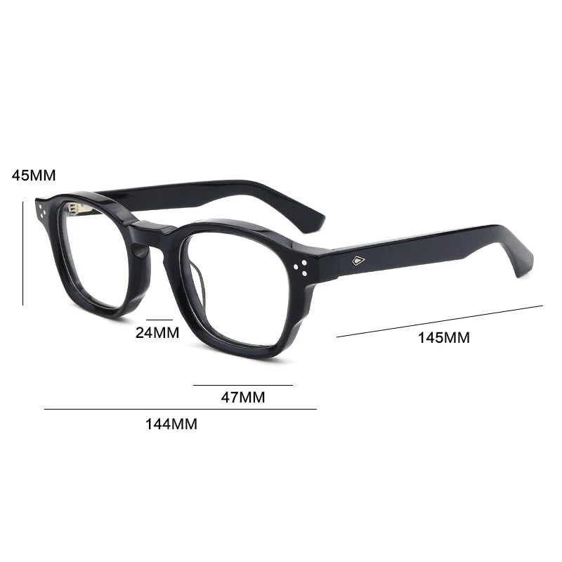 Vintage Thick Acetate Square Eyeglasses Frame | Handmade