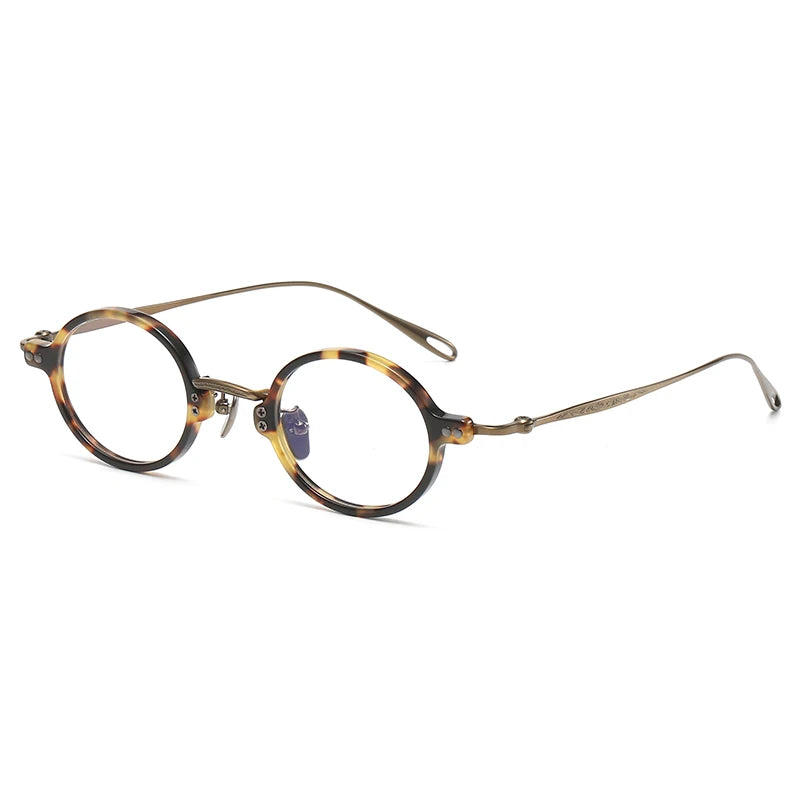 Petite Titanium Acetate Round Eyeglasses