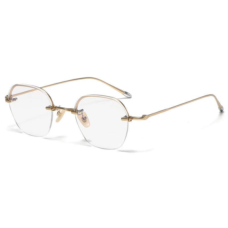 Titanium Rimless Geometric Eyeglasses