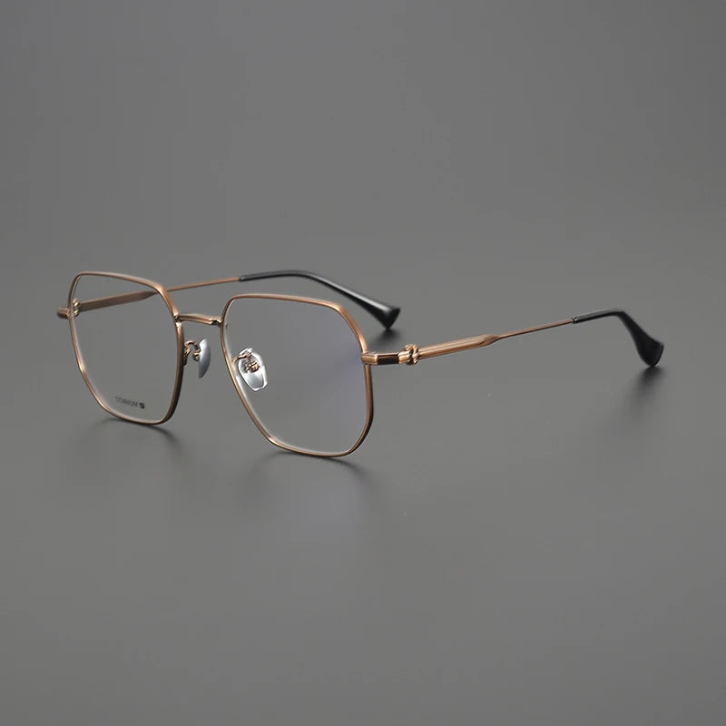 Titanium Oversized Geometric Eyeglasses