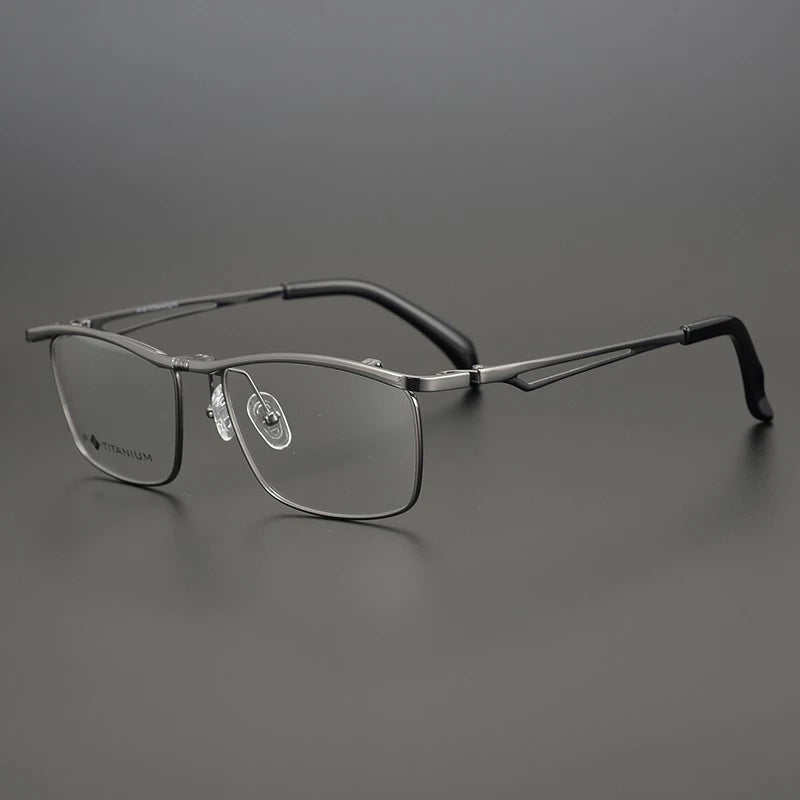 Titanium Flip-Up Square Prescription Eyeglasses