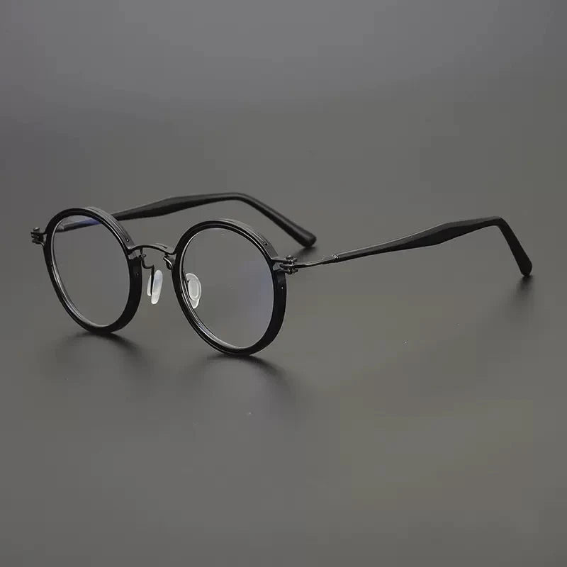 Ultra-Light Pure Titanium Vintage Round Optical Glasses Frame