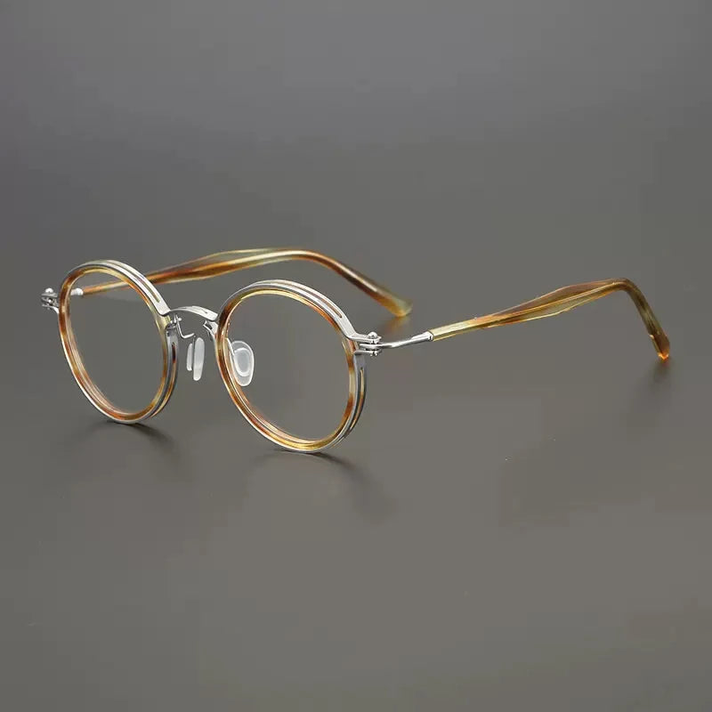 Ultra-Light Pure Titanium Vintage Round Optical Glasses Frame