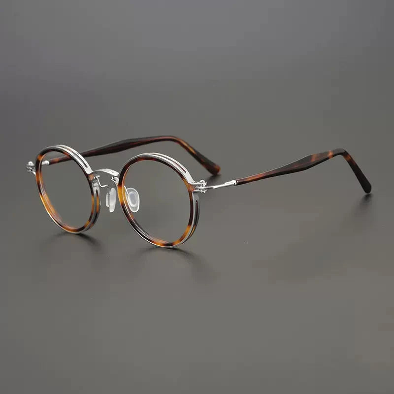 Ultra-Light Pure Titanium Vintage Round Optical Glasses Frame