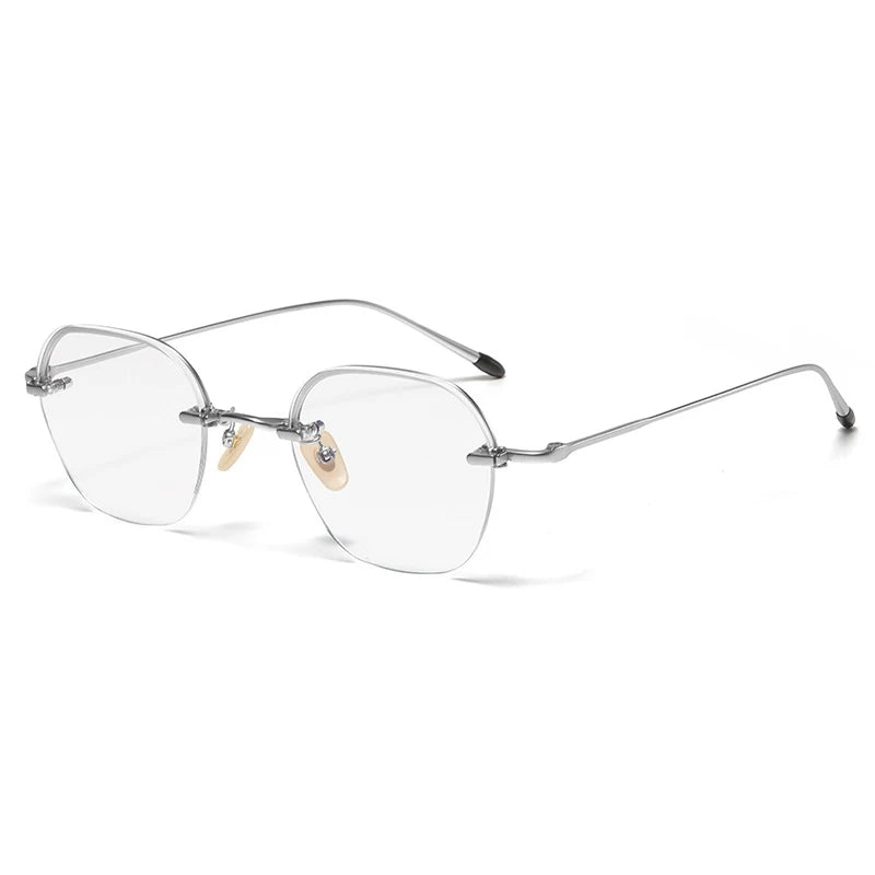 Titanium Rimless Geometric Eyeglasses