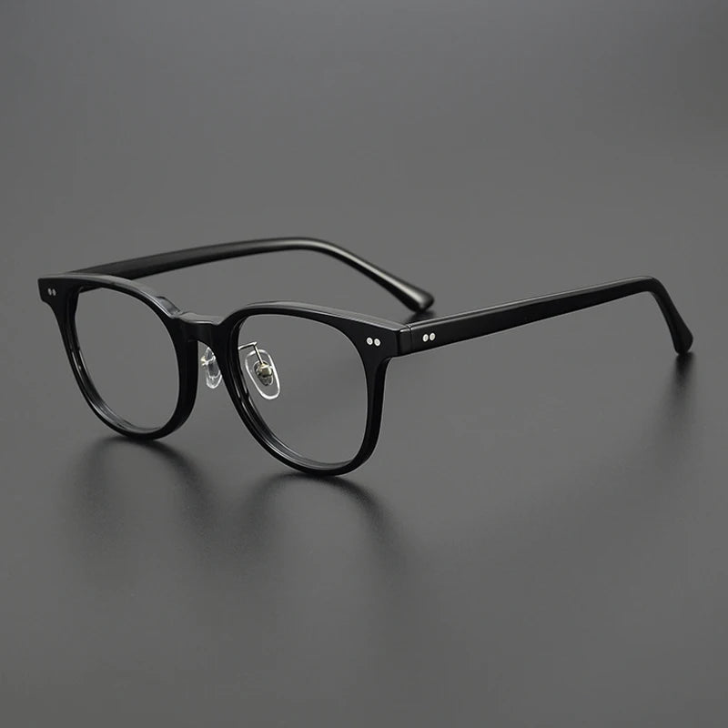 Acetate Crystal Green Round Prescription Eyeglasses