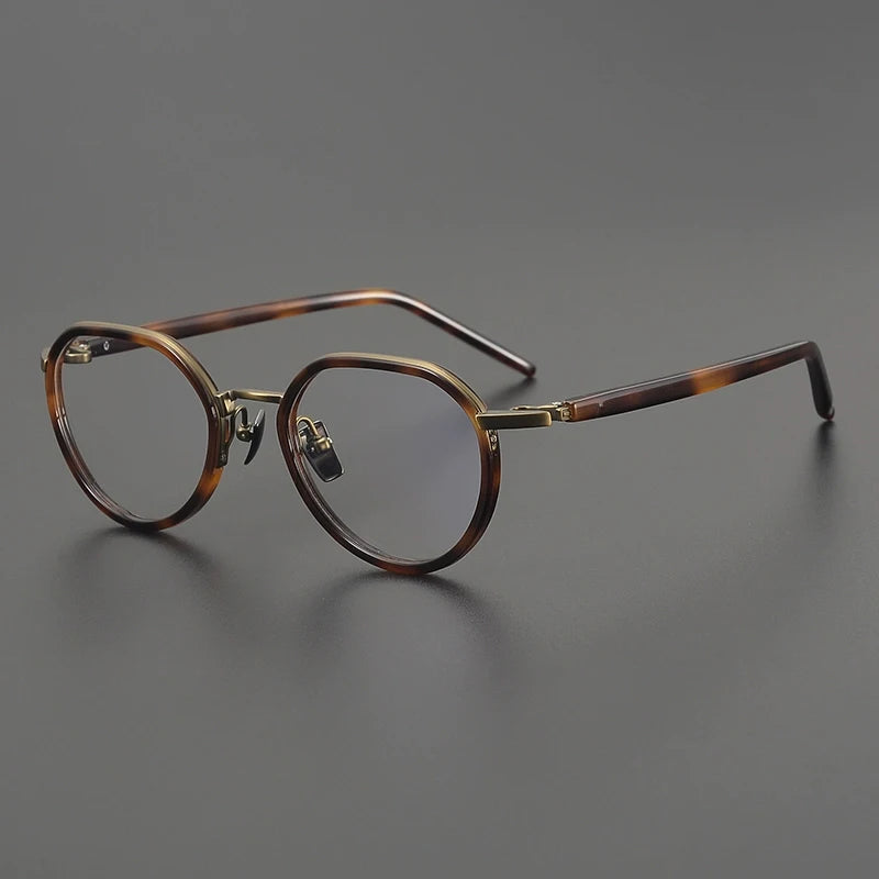 Titanium Acetate Panto Eyeglasses