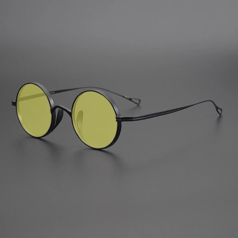 Ultra-Light Pure Titanium Polarised Sunglasses in a Vintage Small Round Style