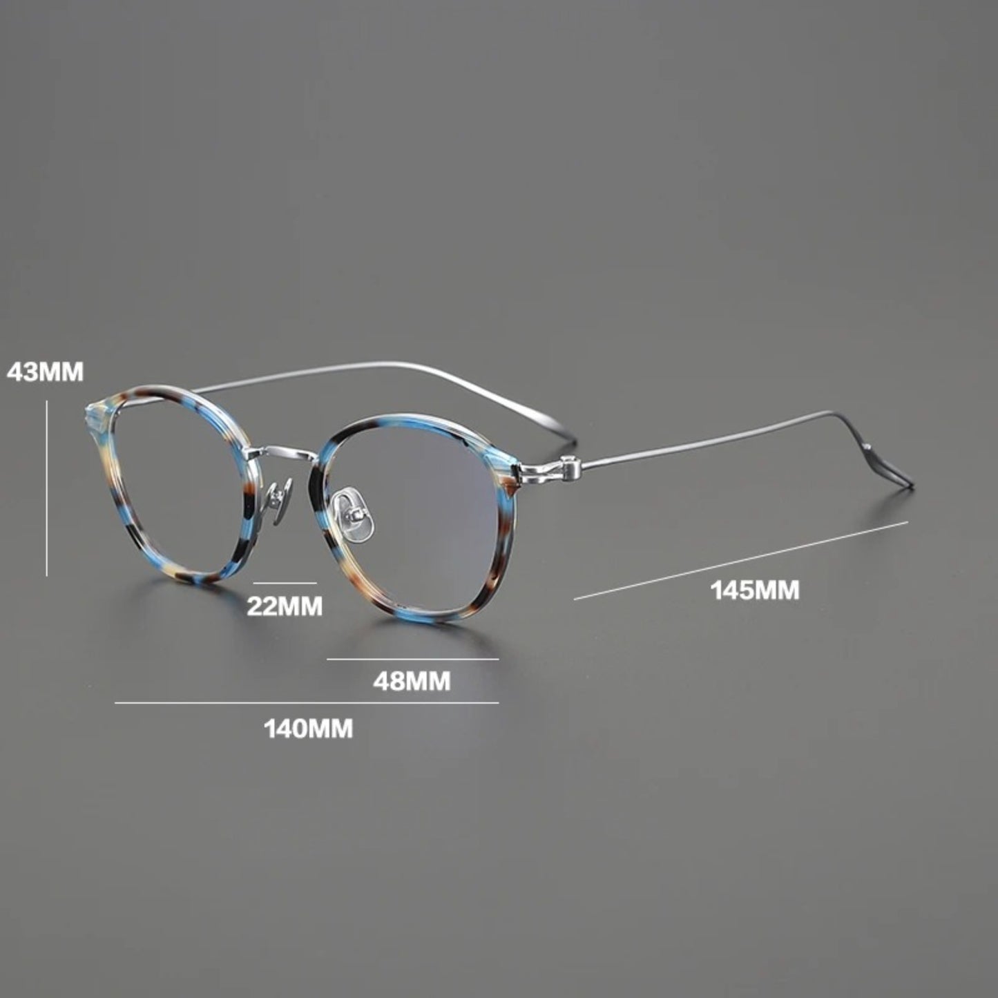 Titanium Retro Round Prescription Eyeglasses