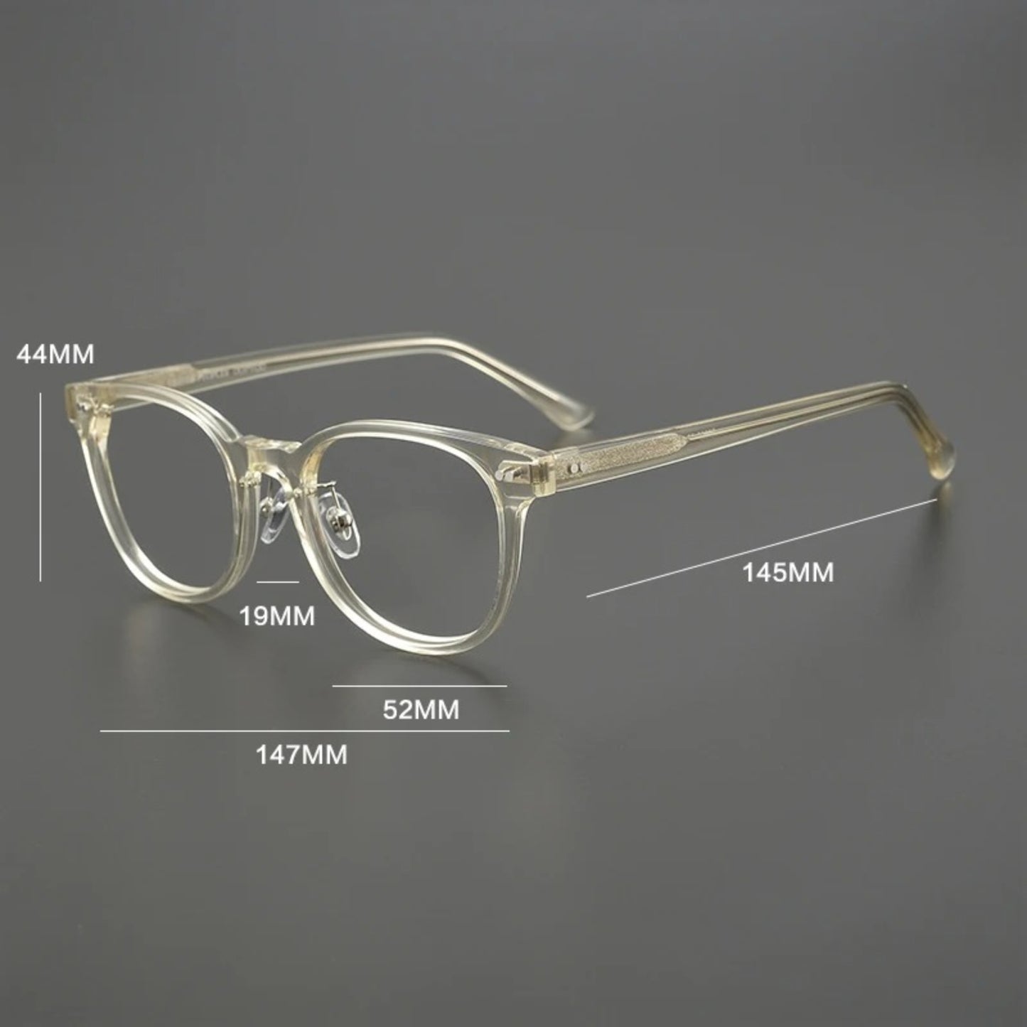 Acetate Crystal Green Round Prescription Eyeglasses