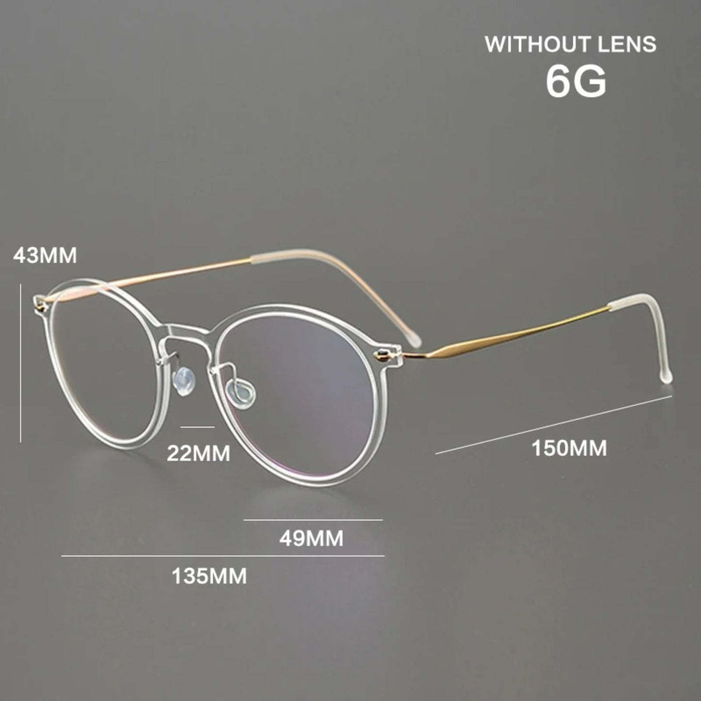 Titanium Transparent Round Eyeglasses