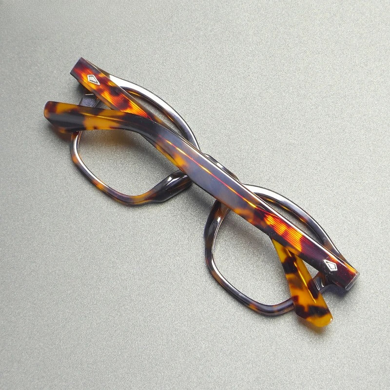 Vintage Thickened Acetate Square Optical Glasses Frame with a Handmade Feel
