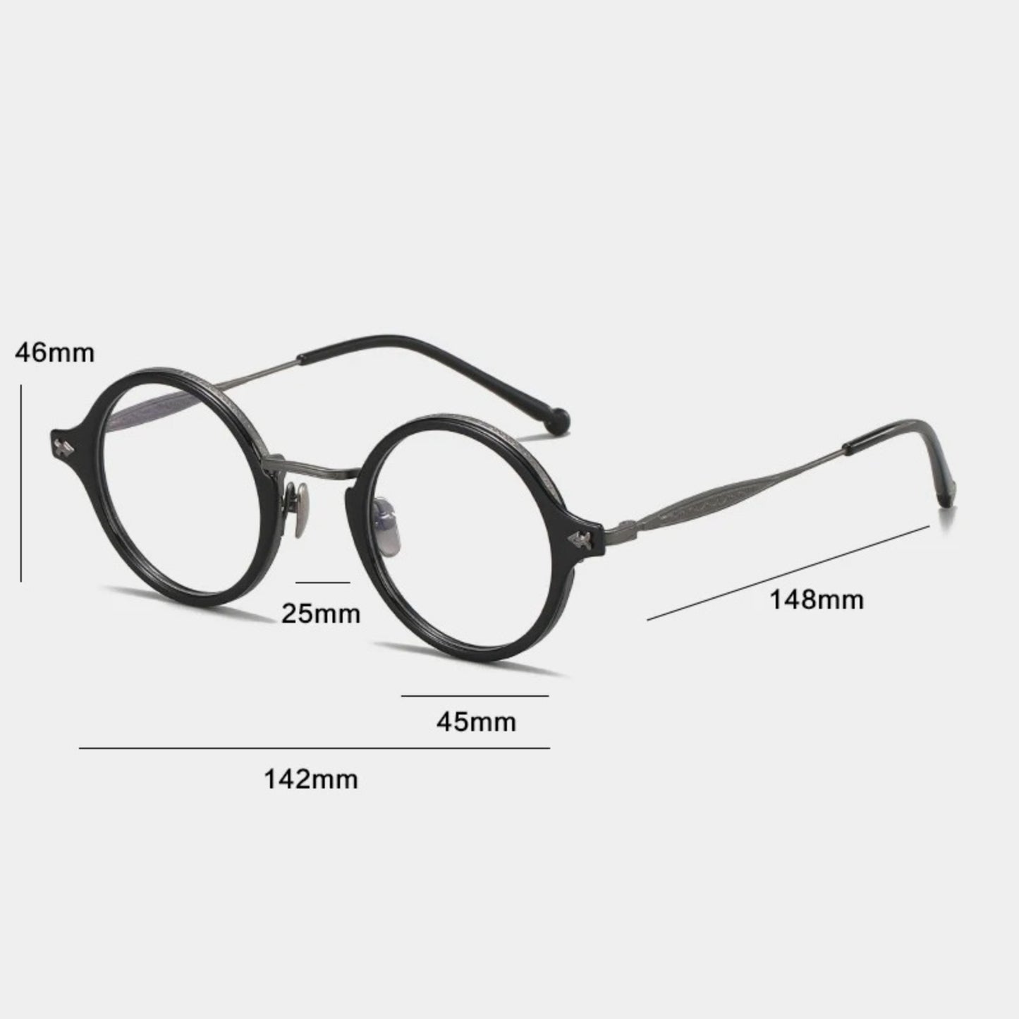 Titanium Acetate Windsor Round Eyeglasses