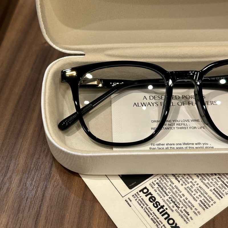 Oversized Rounded Eyeglass Frames with a Smooth Brow, Brown, Gray, Black or Olive Green