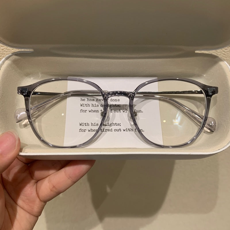 Classic Round Eyeglass Frames with a Keyhole-Style Bridge, Five Frame Colors