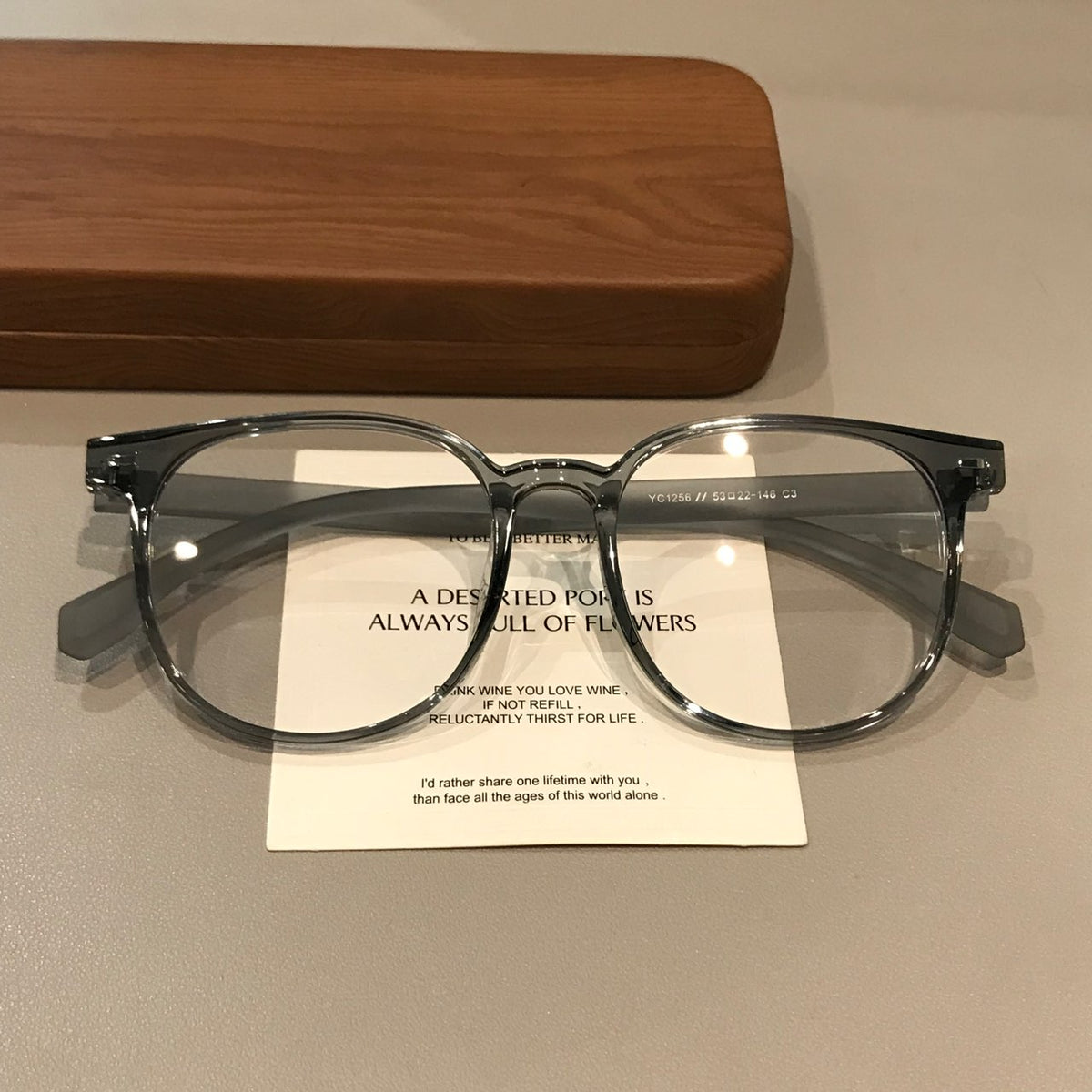 Oversized Square Eyeglass Frames with a Broad Brow, Matte Black