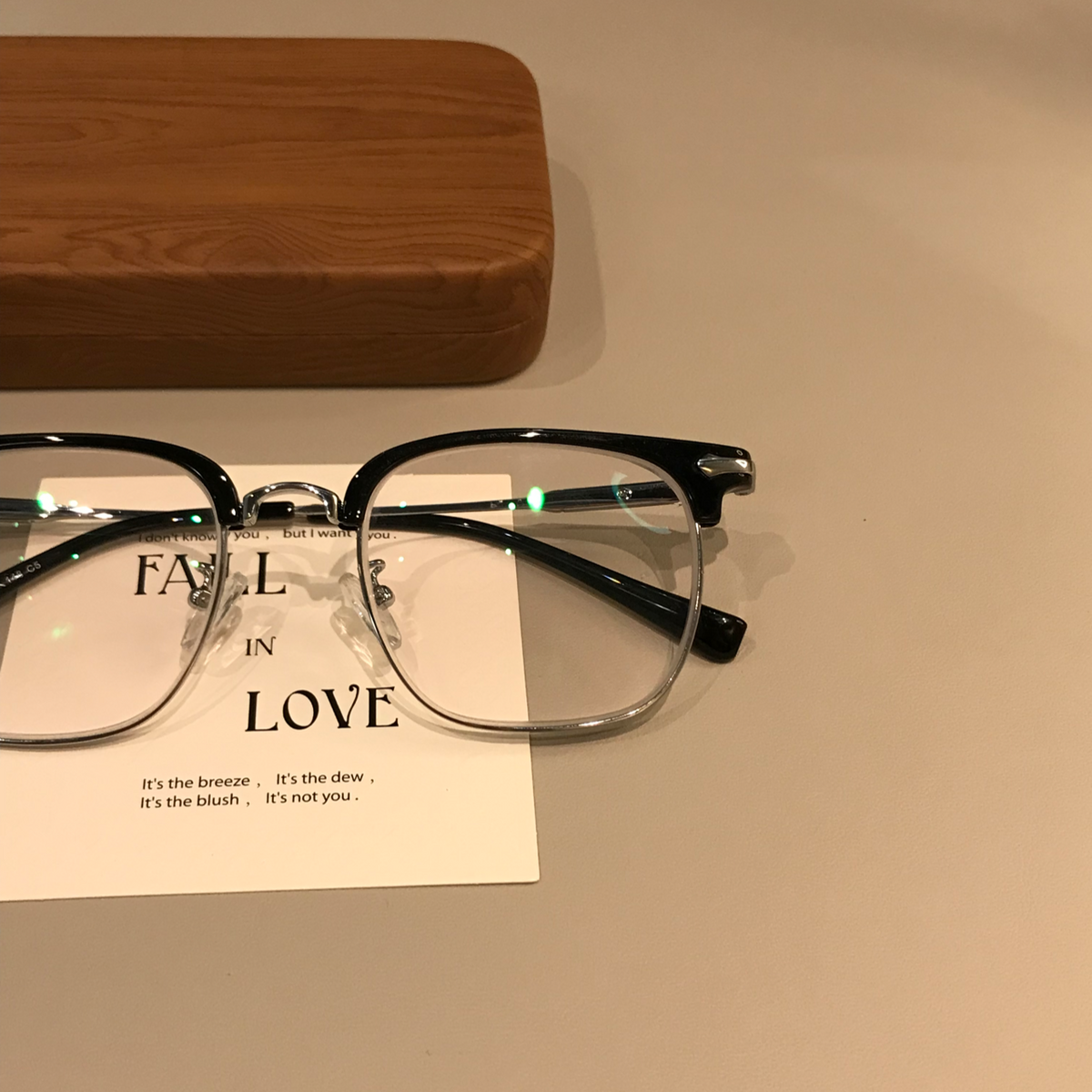 Men's Browline Eyeglass Frames with Contrast Lower Rims, Black/Gold or Black/Silver