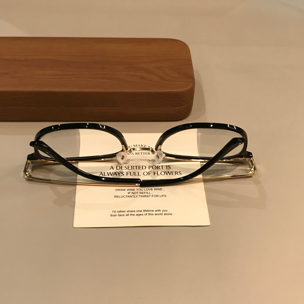 Men's Wide Rectangular Eyeglass Frames with Corner Studs, Black