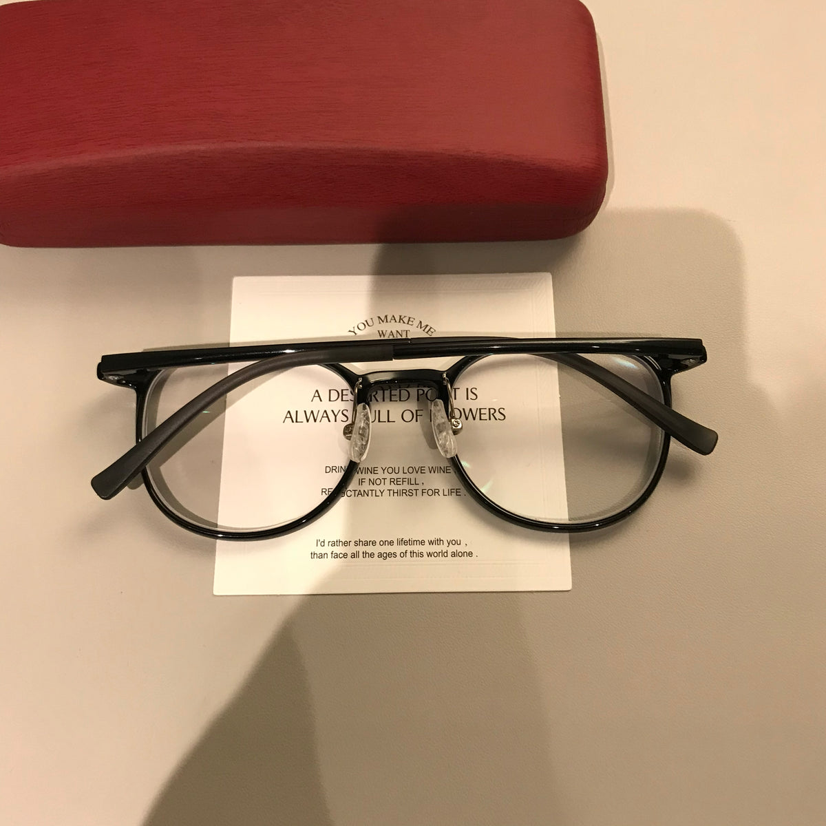 Square Eyeglass Frames with Thin Rims and a Curved Bridge, Black
