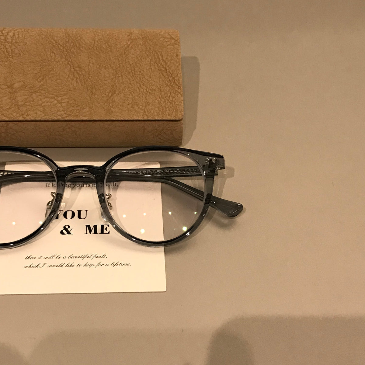 Round Eyeglass Frames with Rivet Accents, Amber Brown and More Colors