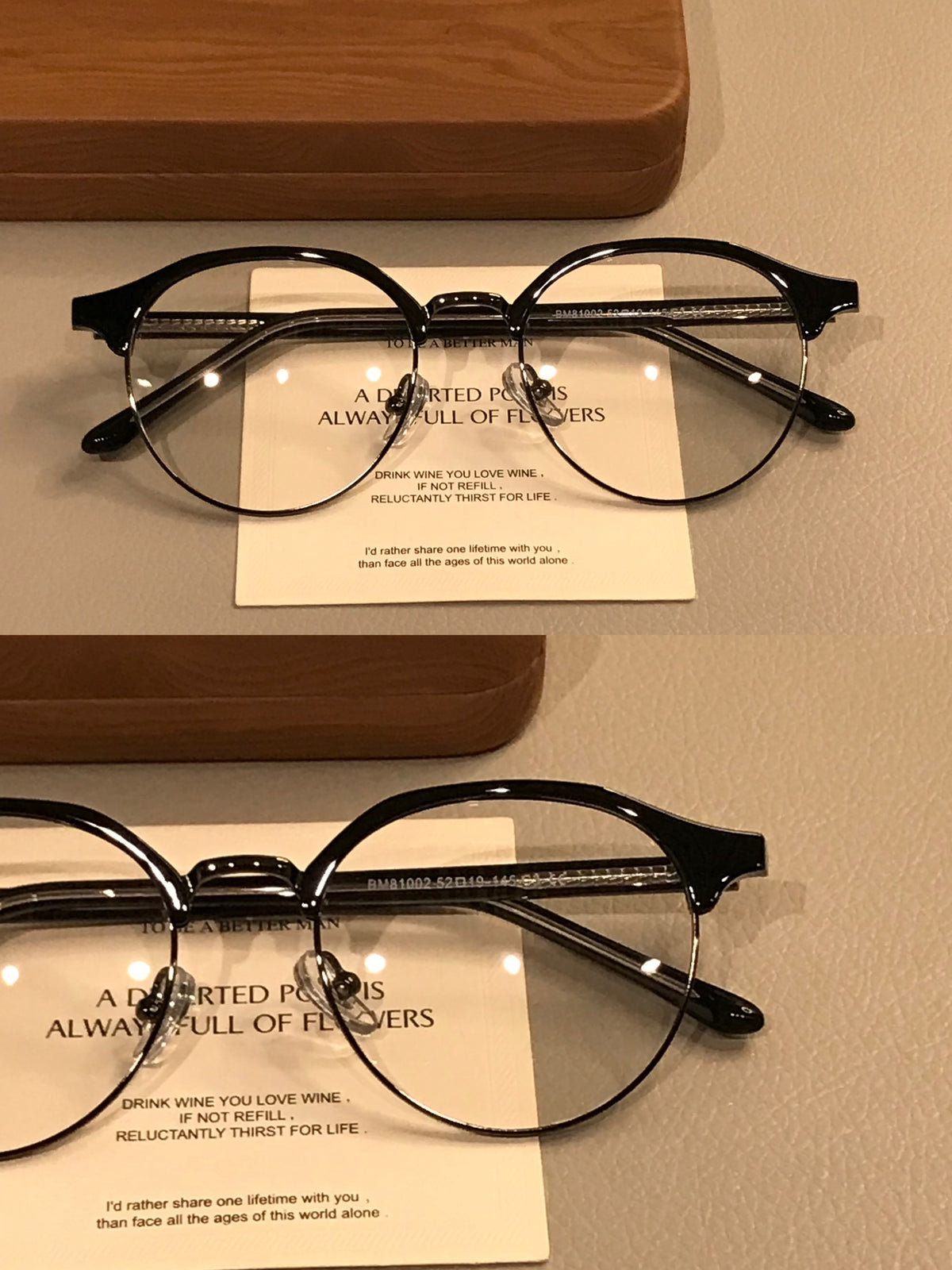 Men's Oval Browline Eyeglass Frames, Tortoiseshell, Black/Silver or Black/Gold
