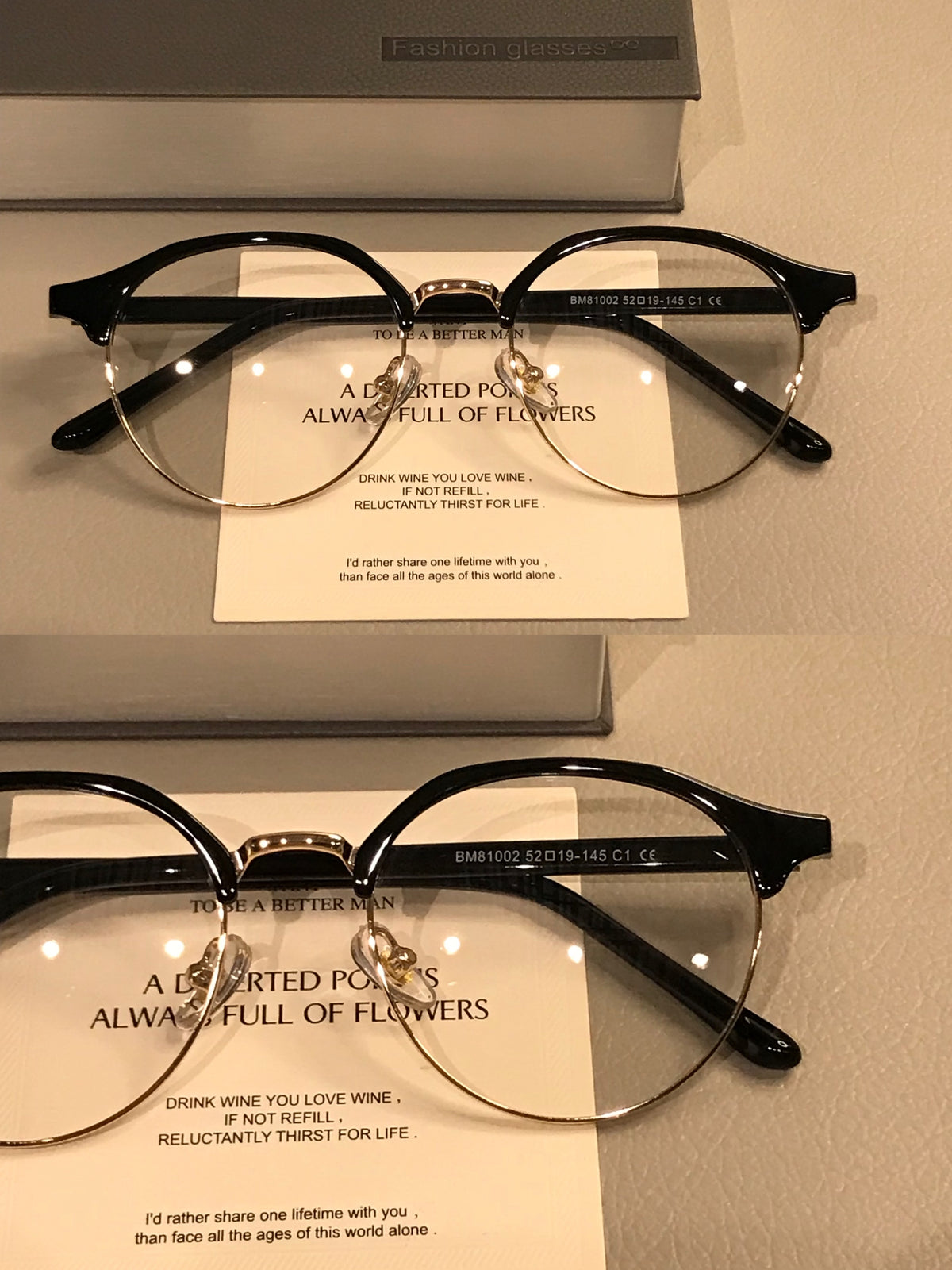 Men's Oval Browline Eyeglass Frames, Tortoiseshell, Black/Silver or Black/Gold