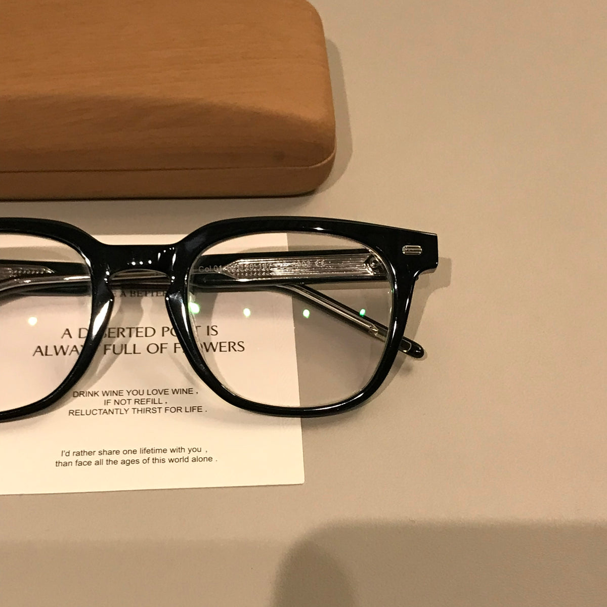 Men's Thick-Rim Rectangular Eyeglass Frames, Black