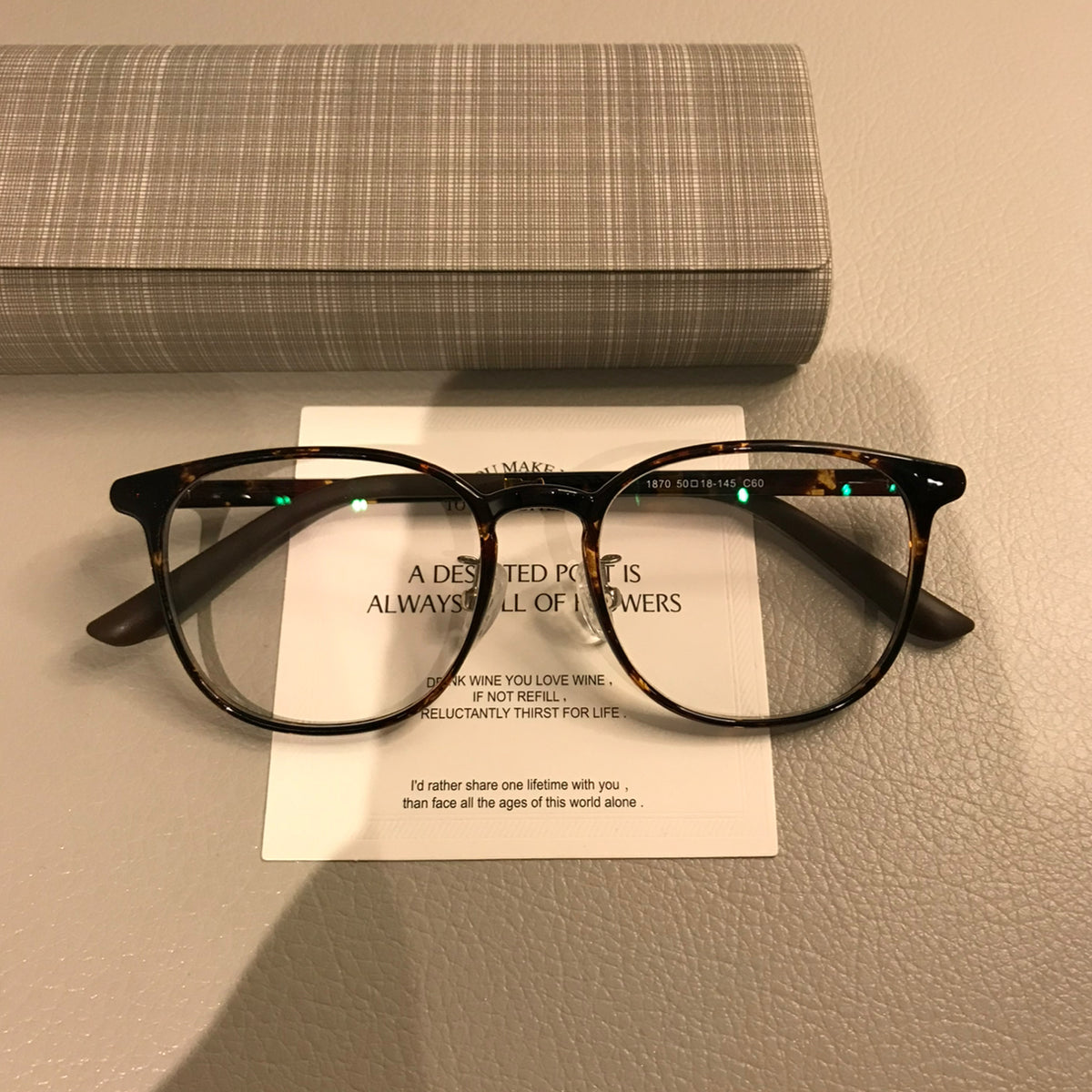 Compact Round Eyeglass Frames with Corner Accents, Black, Latte Brown or Tortoiseshell