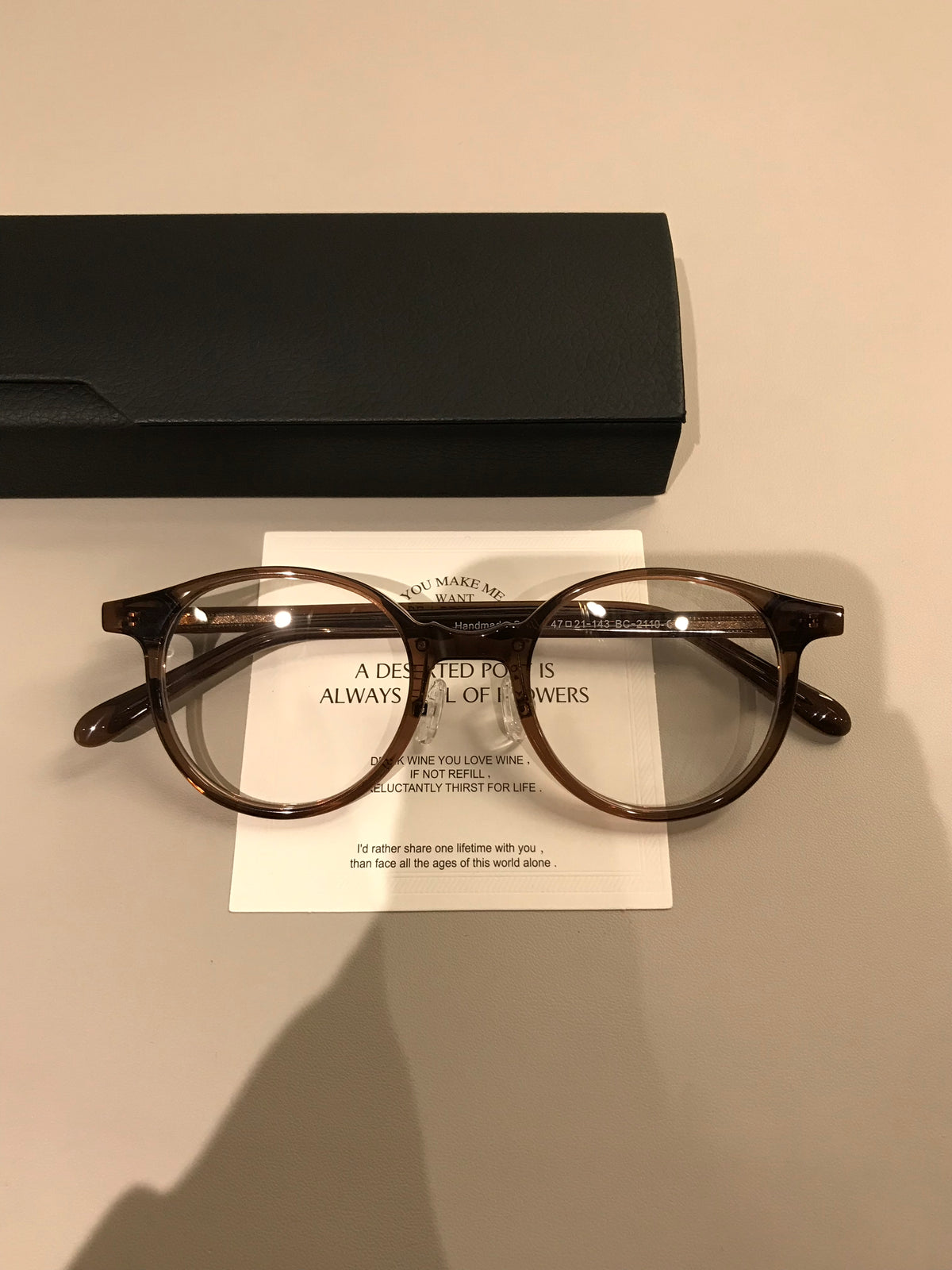 Compact Boston-Style Round Eyeglass Frames, Tortoiseshell, Black or Transparent Tea Brown