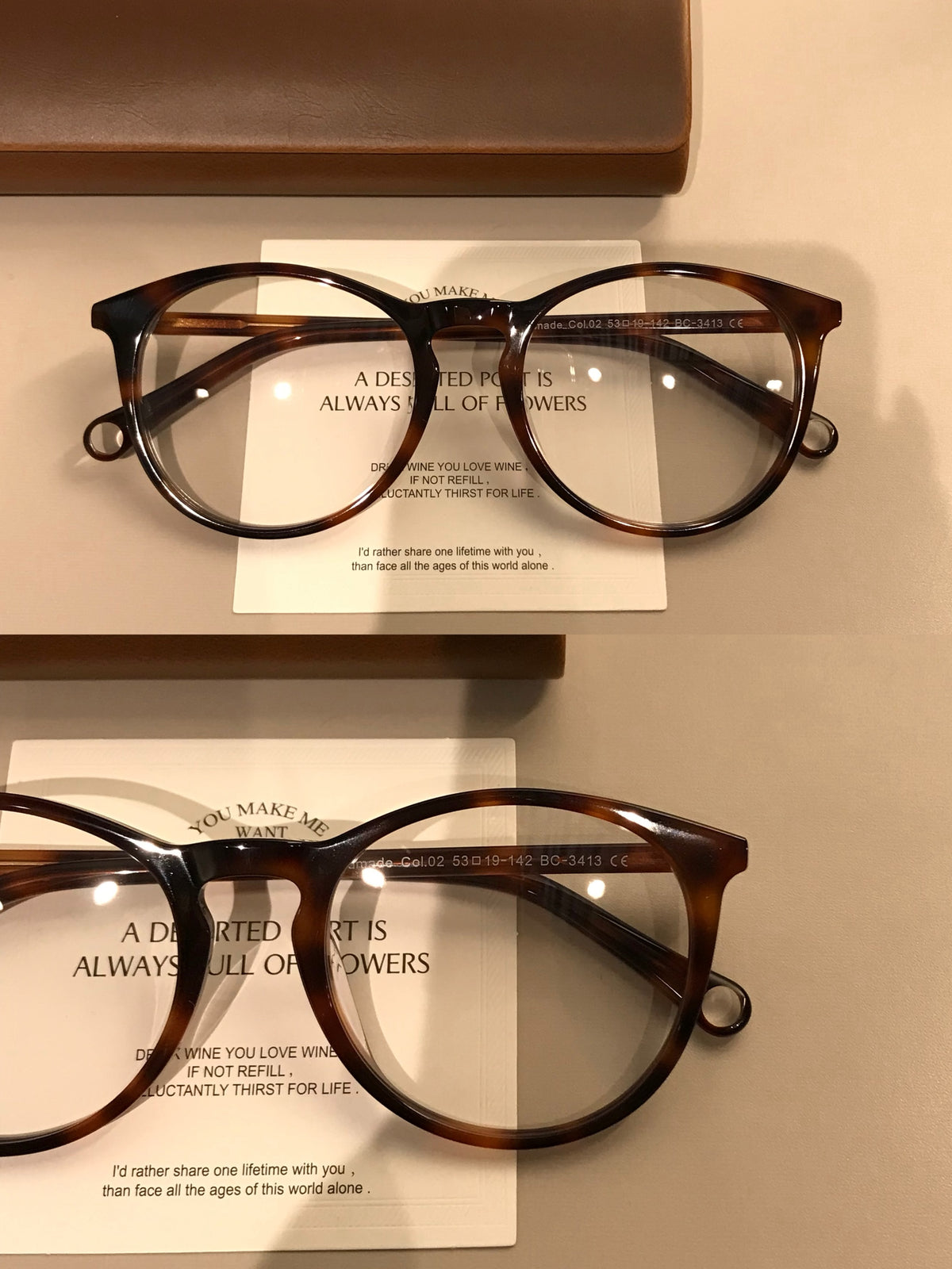 Rounded Square Eyeglass Frames with Decorative Temples, Four Frame Colors