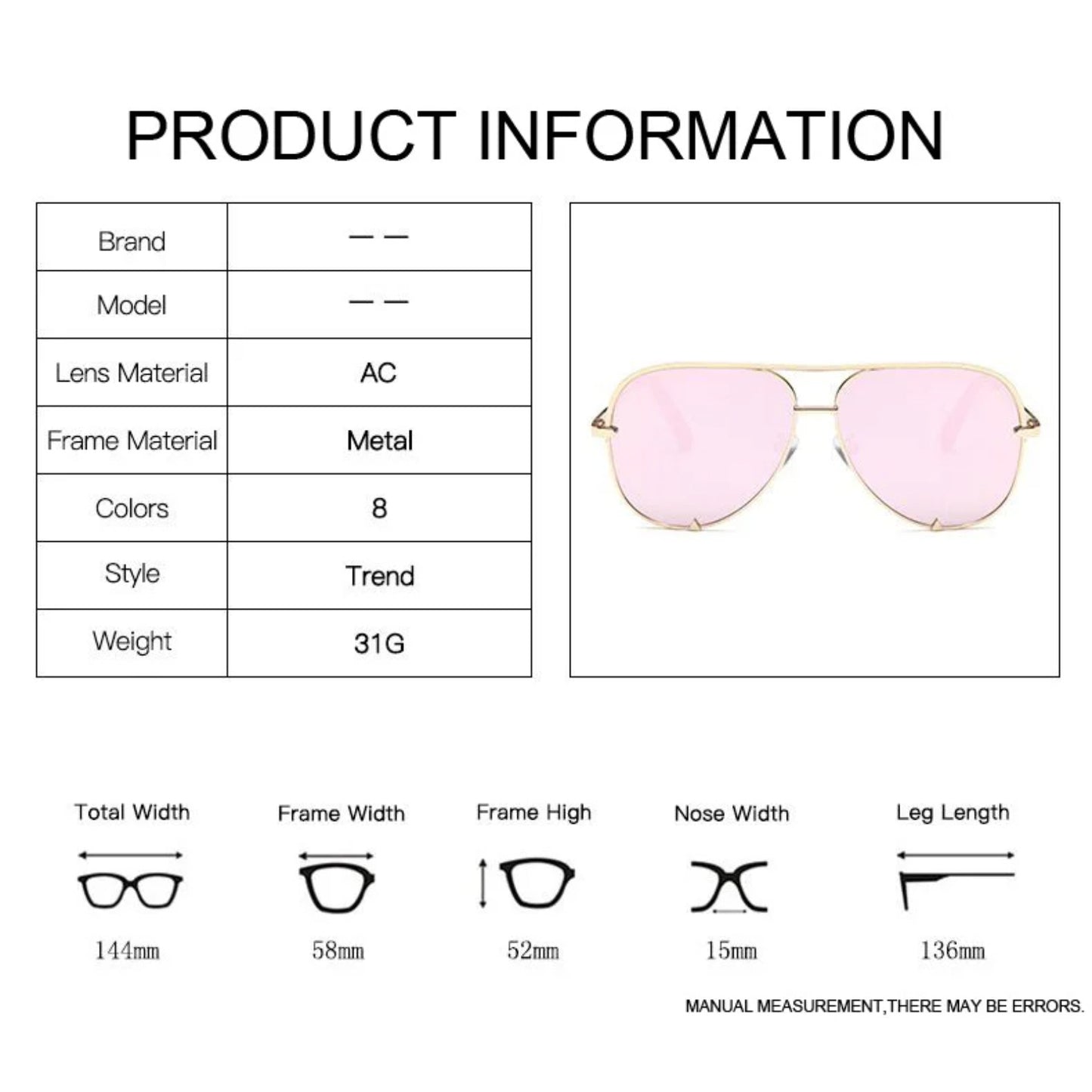 Alloy Aviator Gradient Mirror Sunglasses