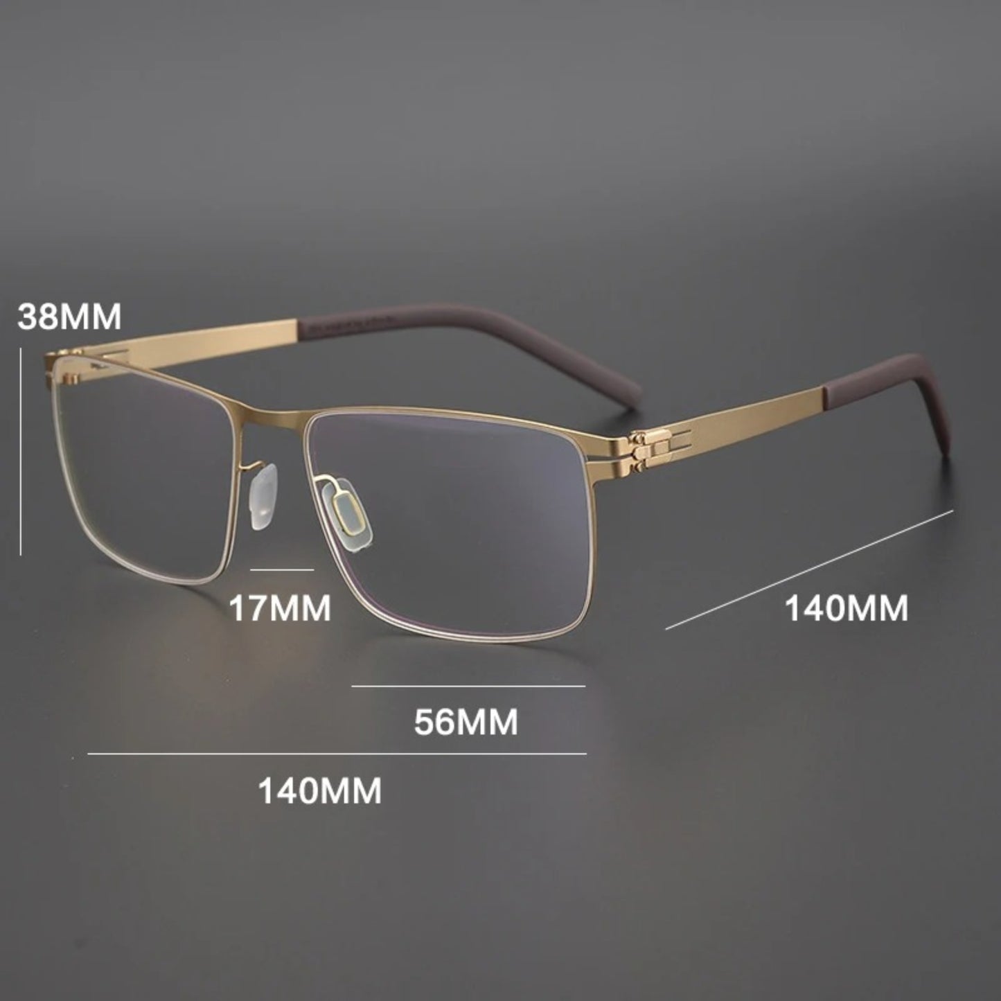 Titanium Screwless Square Prescription Eyeglasses