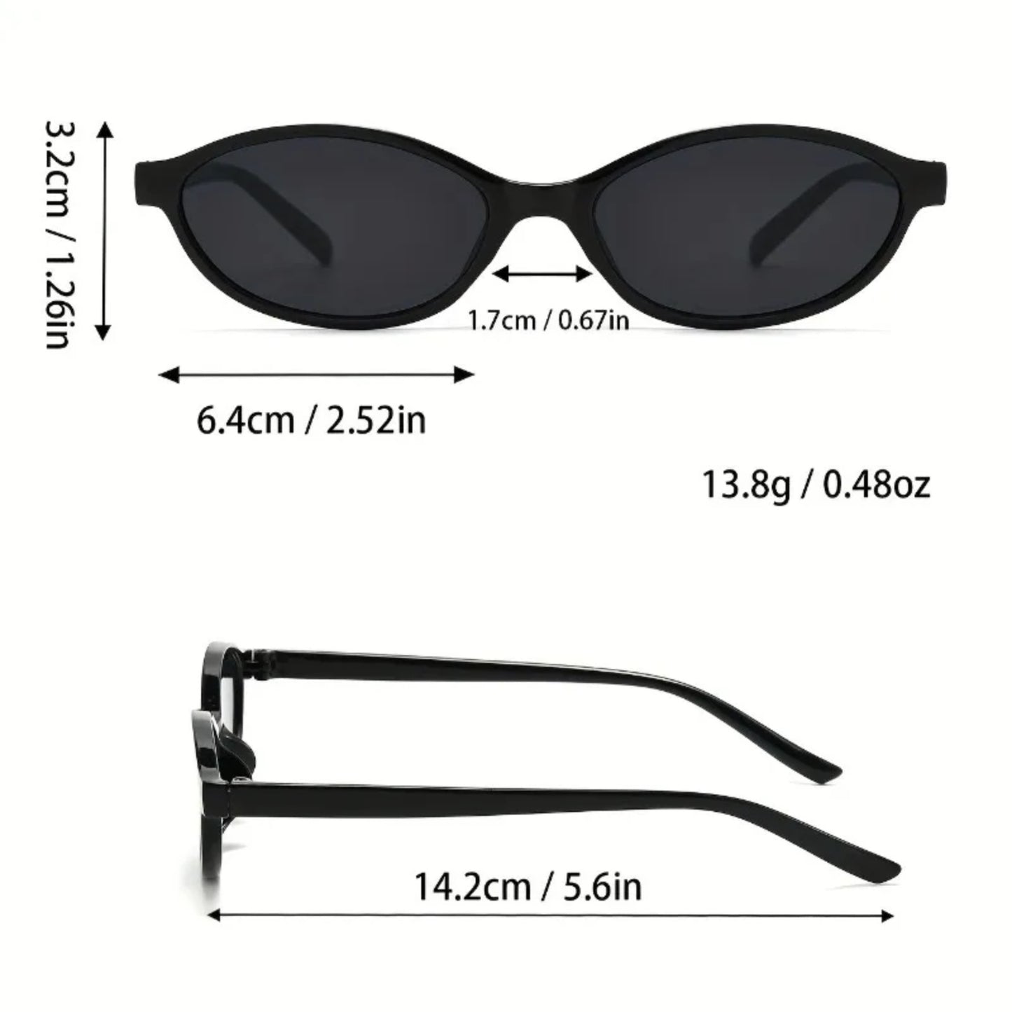 Plastic Oval UV400 Sunglasses