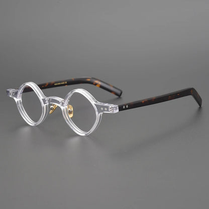 Acetate Patchwork Round Prescription Eyeglasses | Retro Designer Optical Frames – CINILY UK front view