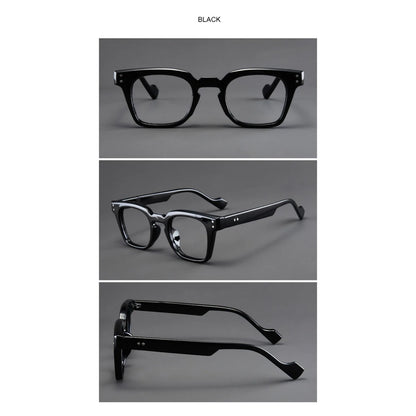 Black Square Eyeglasses | Stylish Everyday Optical Frames – CINILY UK front view