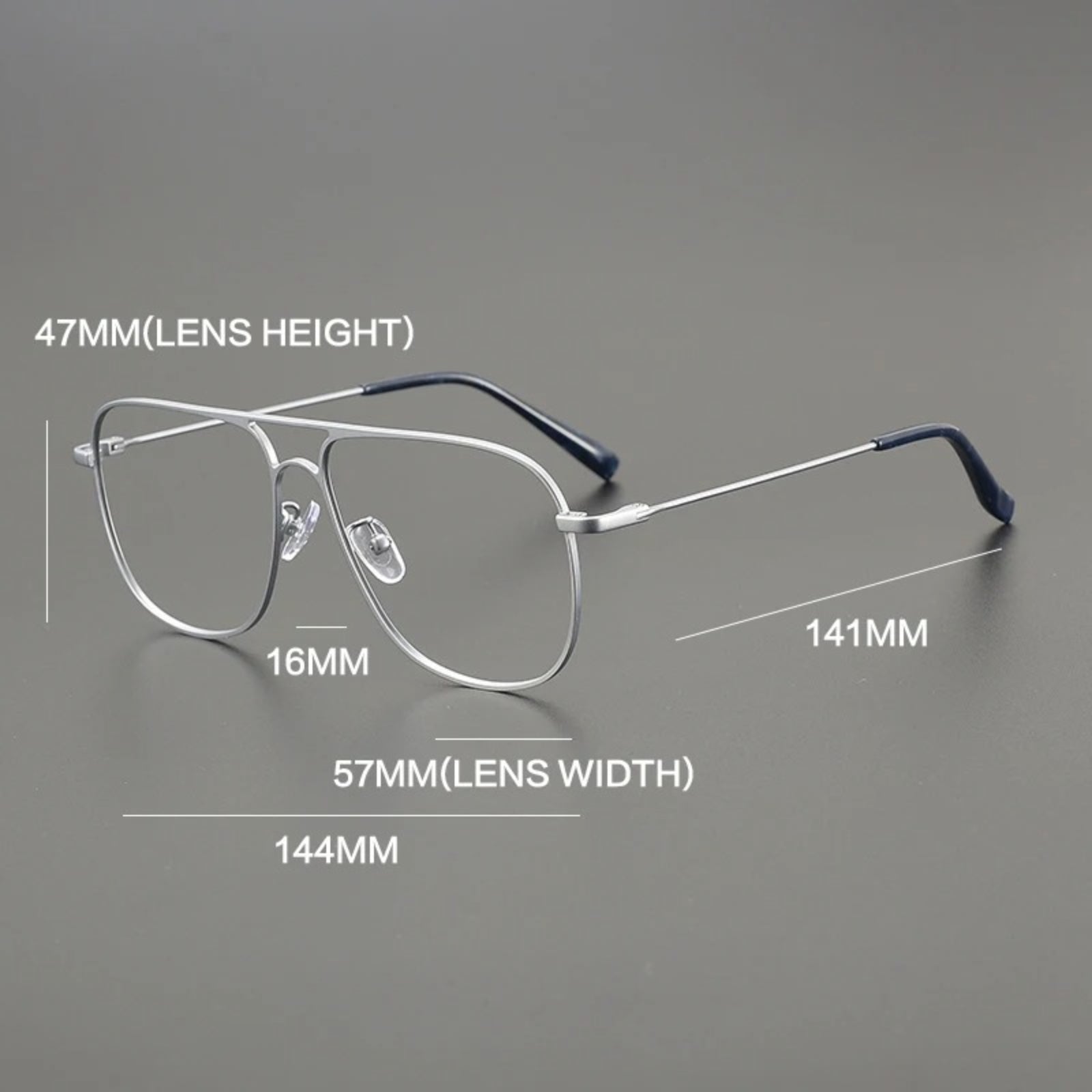 Titanium Oversized Pilot Eyeglasses | Ultra-Light Retro Optical Frames – CINILY UK lens detail