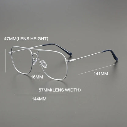 Titanium Oversized Pilot Eyeglasses | Ultra-Light Retro Optical Frames – CINILY UK lens detail