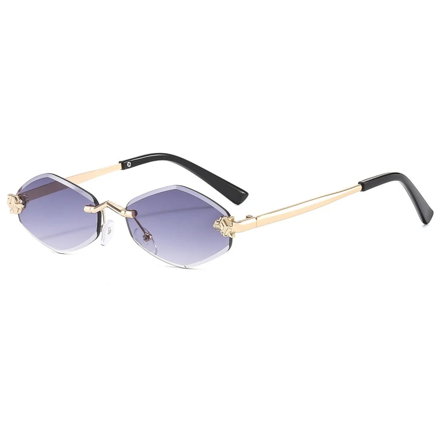 Alloy Rimless Polygon UV400 Sunglasses